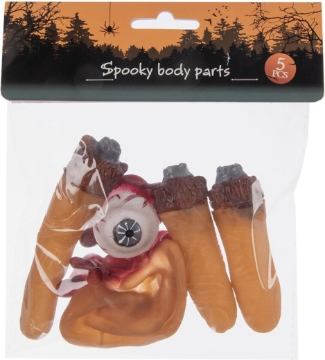 Halloweeni műanyag (UH) dekorációk, 5 db-os szett