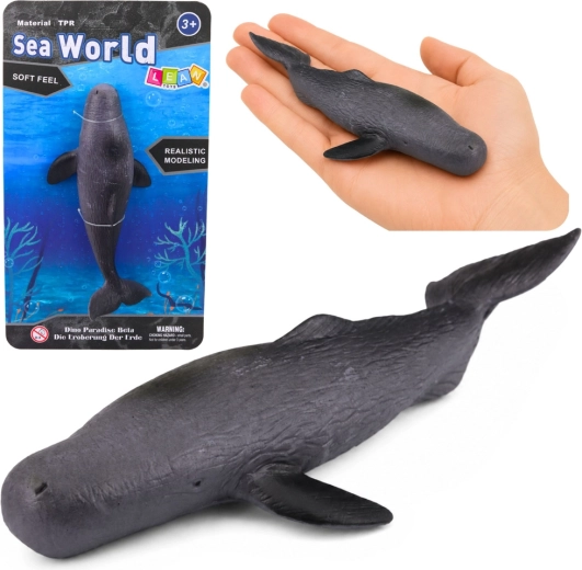 Realisztikus gumiból készült bálnafigura 18 cm