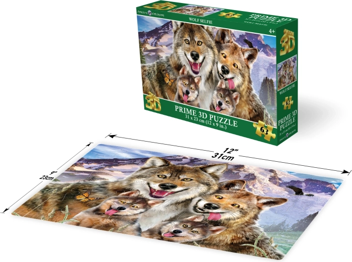 3D puzzle Selfie a farkassal 63 darab