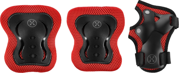 NILS Extreme H320 görkorcsolya- és kerékpár-védőfelszerelés készlet – piros – M