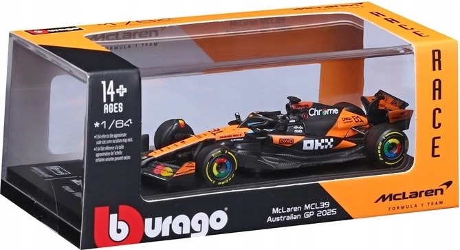 BBU gyűjtői McLaren MCL39 Forma–1 modell 1:64, Oscar Piastri versenyzővel