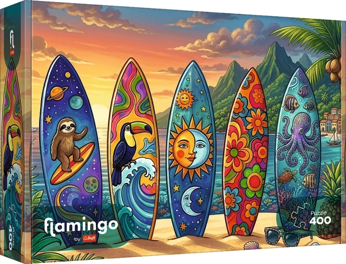 Trefl puzzle Flamingo: kaland a hullámokon 400 darab