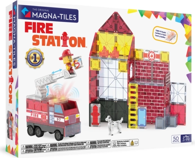 Magna-Tiles mágneses építőjáték – Tűzoltóállomás (50 darab)