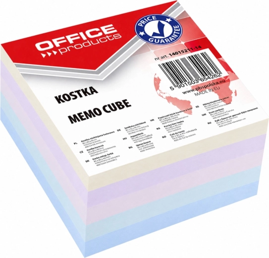 Office Products ragasztott papír jegyzettömbkocka 85 × 85 × 40 mm, vegyes színek - 1 db