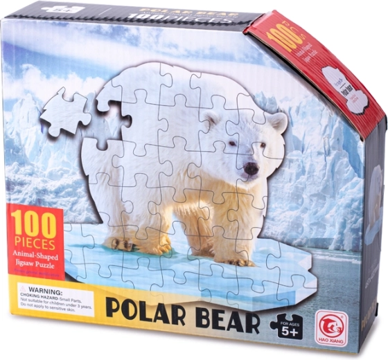 Kontúros puzzle jegesmedve, 100 darab