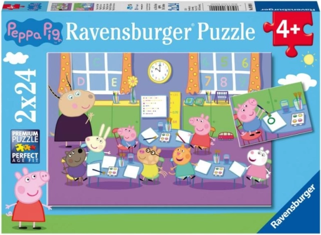 Ravensburger Peppa malac puzzle 2×24 darab – osztályterem
