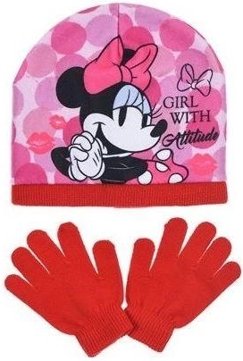 Piros Minnie sapka és kesztyű