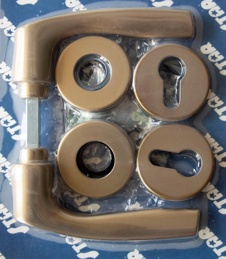 MONET ajtóvasalat rozettával, cilinderbetéthez, bronz elox