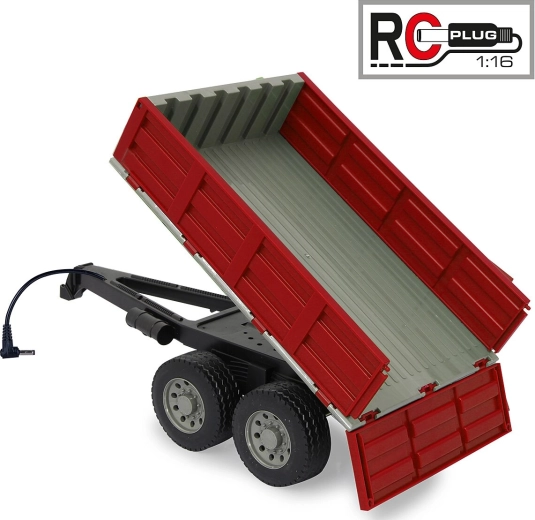 Piros billenős pótkocsi JAMARA RC traktorhoz, 1:16 méretarány