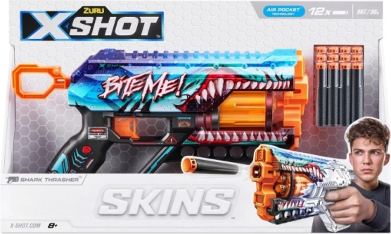 x-shot skins griefer thrasher – hablövedékes pisztoly, 12 nyíl
