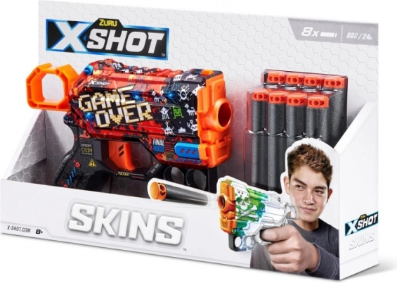 X-Shot Skins Menace – habszivacs nyílpuska pisztoly, B minta (8 nyíl)