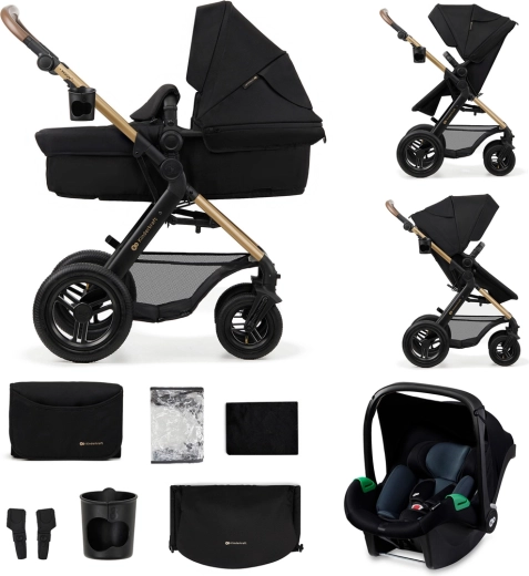 Kombinált babakocsi Kinderkraft MOOV 2 AIR 3 az 1-ben Pure black