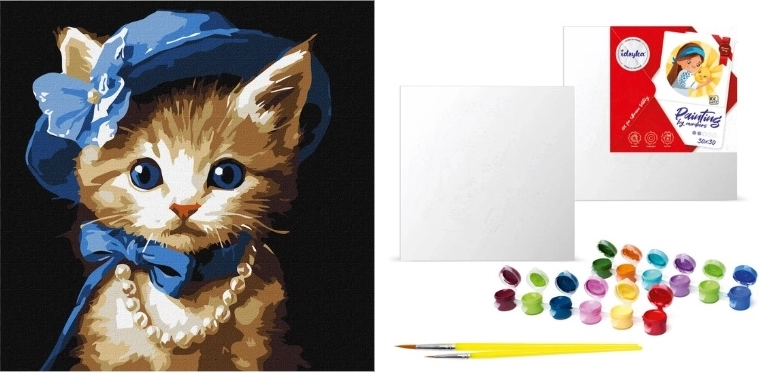 Malow.po számfestő készlet 30 × 30 cm – cicus kalapban