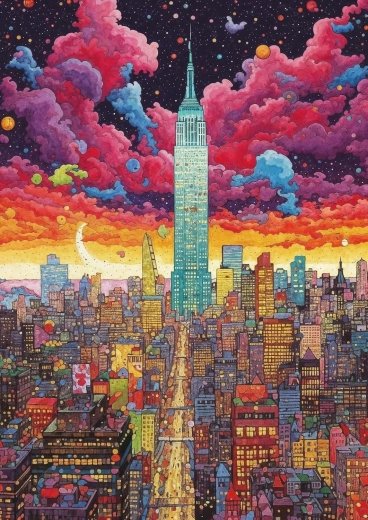 Puzzle ART PUZZLE WOWO Series: színes New York 1000 darab