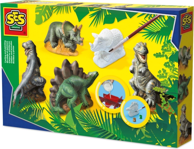 Gipsz dinoszaurusz hármas készlet