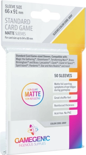 Gamegenic belső matt kártyavédő (64 × 89 mm) – 50 db
