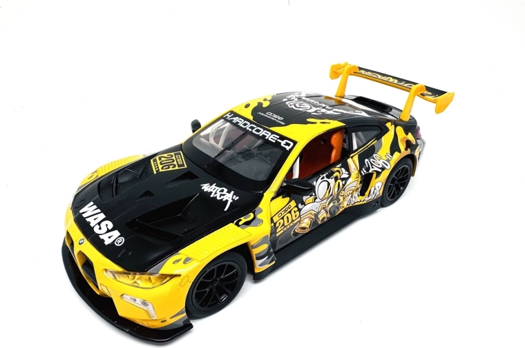 BMW M4 GT3 WASA autómodell 1:24 fénnyel és hanggal