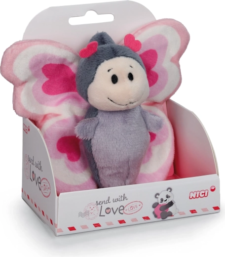 Nici plüss pillangó Love ajándékdobozban 10 cm
