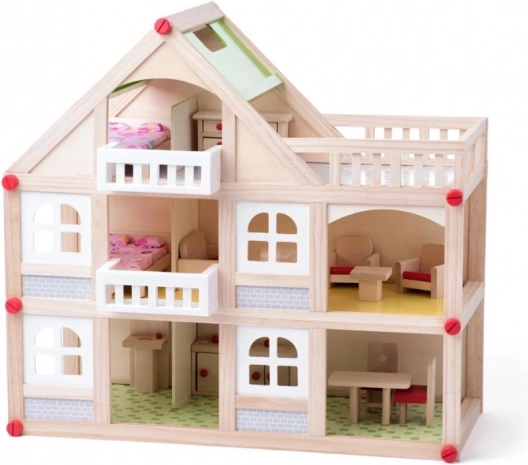 Kétszintes babaház terasszal