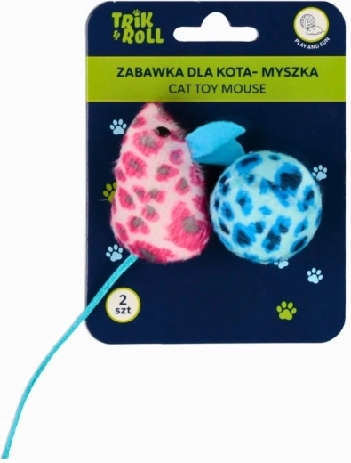Plüss egér és labda macskáknak