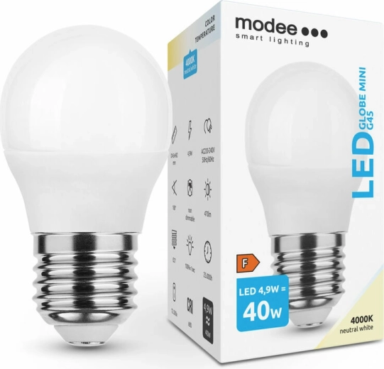 Modee Globe Mini G45 LED izzó 4,9 W E27, 470 lm, semleges fehér