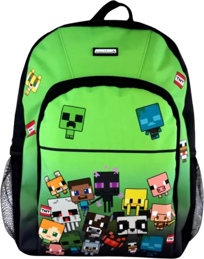 Minecraft figurák iskolatáska 21 l fekete-zöld 42 cm