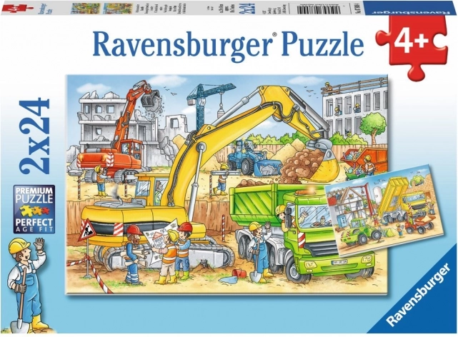 RAVENSBURGER Puzzle Munka az építkezésen 2x24 darab