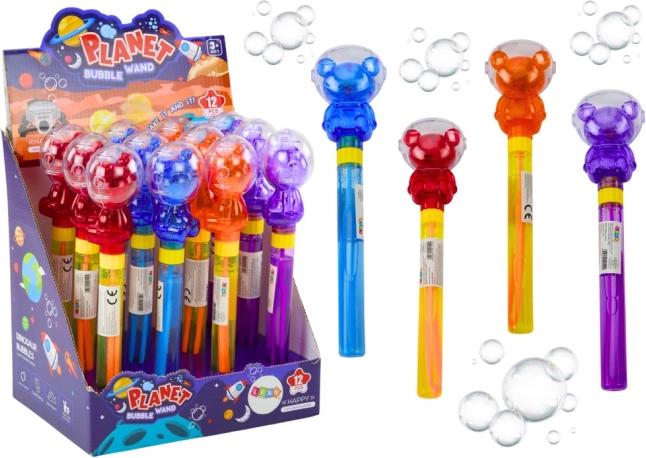 Buborék varázspálca űrhajóssal, színes fénnyel