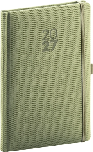 Notique heti határidőnapló Diamante 2027 olívazöld 15 × 21 cm