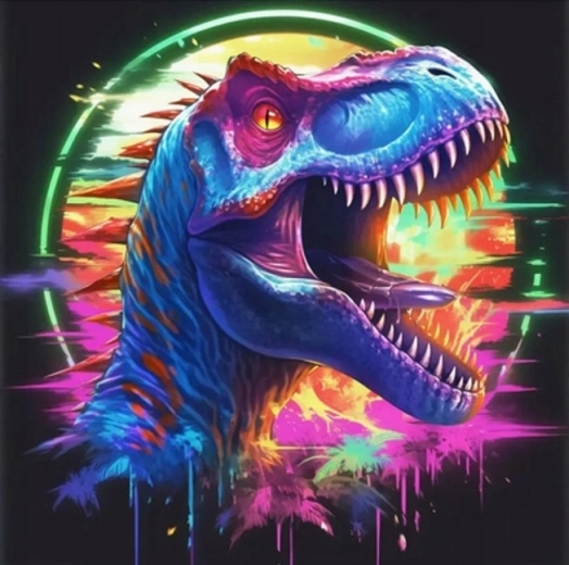 Norimpex gyémántkirakó neon T-Rex 30 × 40 cm - 1 db