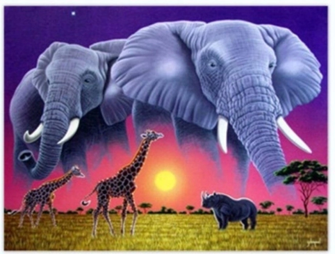 Norimpex számfestő készlet Elefántok 40 × 50 cm