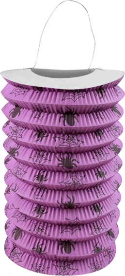 Halloween papírlampion pókokkal, 15 cm