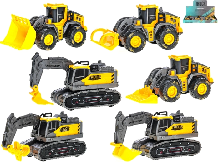 Lendkerekes építőjárművek 11,5 cm – sárga