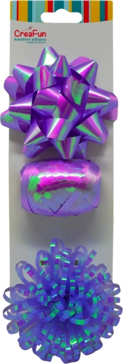 Ajándékszett, szivárványosan fényes – 10 m szalag + 2 masni, 3 db