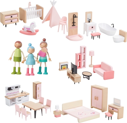 2Kids Toys 5 az 1-ben bútor- és családkészlet