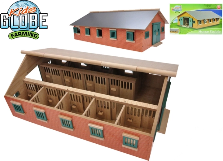Kids Globe fa lóistálló 1:32
