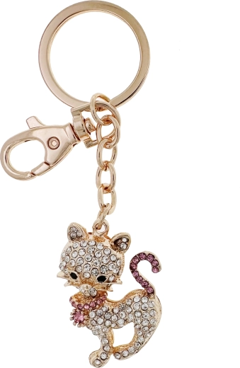 Gyémántmacska kulcstartó