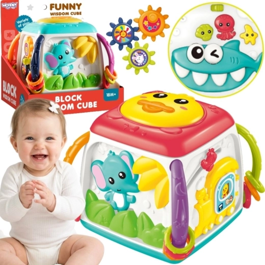 Woopie Baby interaktív multifunkciós oktató kocka 18 hó+