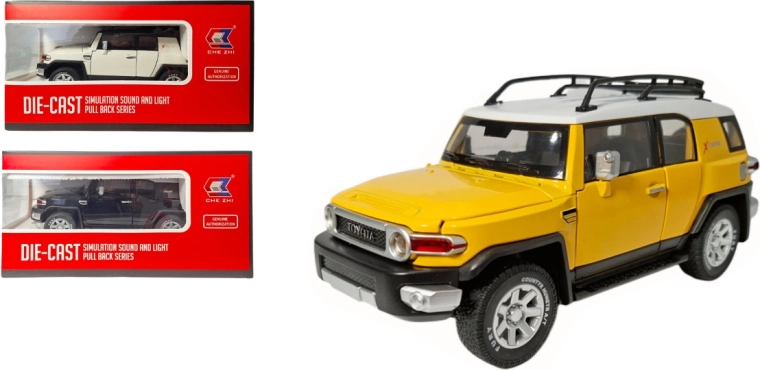 Fém Toyota FJ Land Cruiser 1:24 modell fénnyel és hanggal