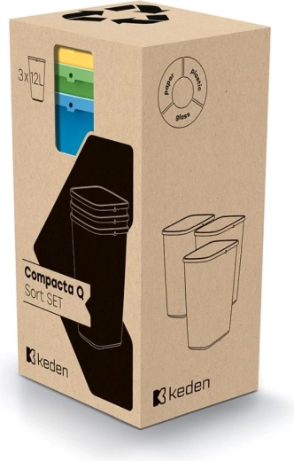 Compacta Q Sort 3×12 l szelektív hulladékgyűjtő szett