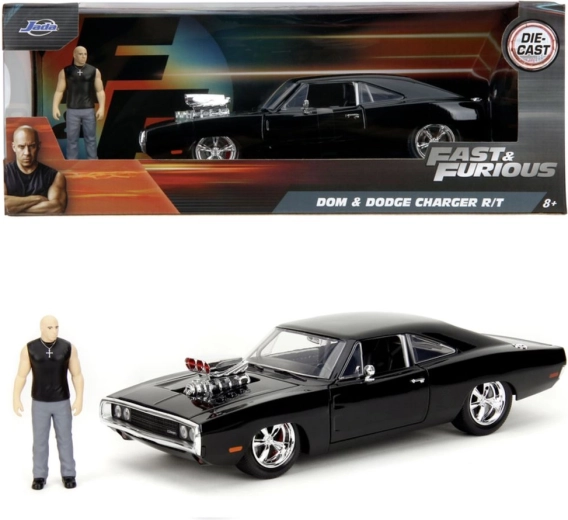 Fém modell Dodge Charger R/T 1970 1:24 figurával a Halálos iramban – Jada Toys