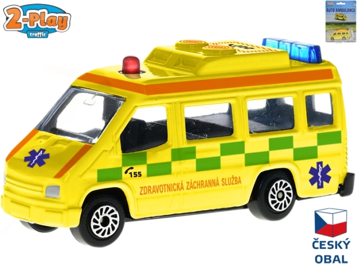 Fém mentőautó modell 2-Play Traffic CZ 8 cm