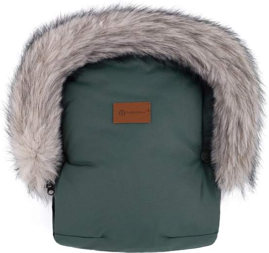 Petite&Mars babakocsi kézmelegítő Furry Veritable khaki