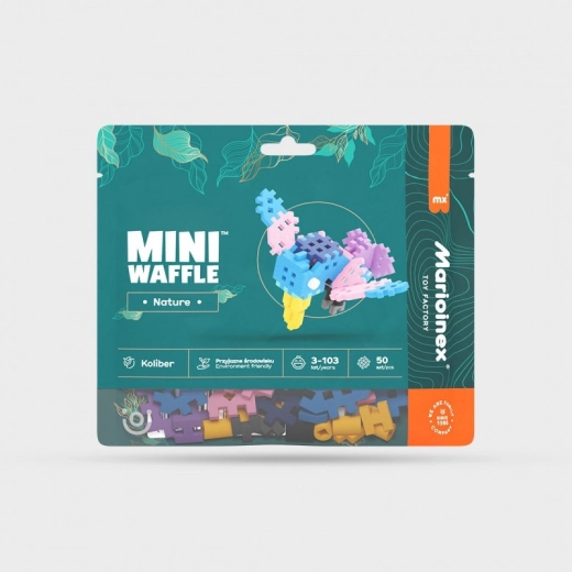 Mini Waffle Nature építőkészlet – kolibri, 50 darab