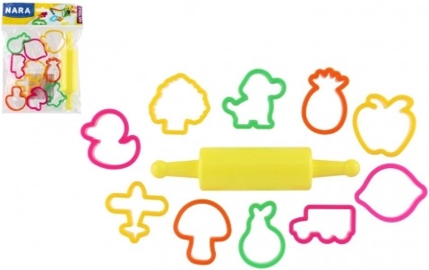 NARA kiszúrók modellező masszához műanyag hengerrel - 11 db