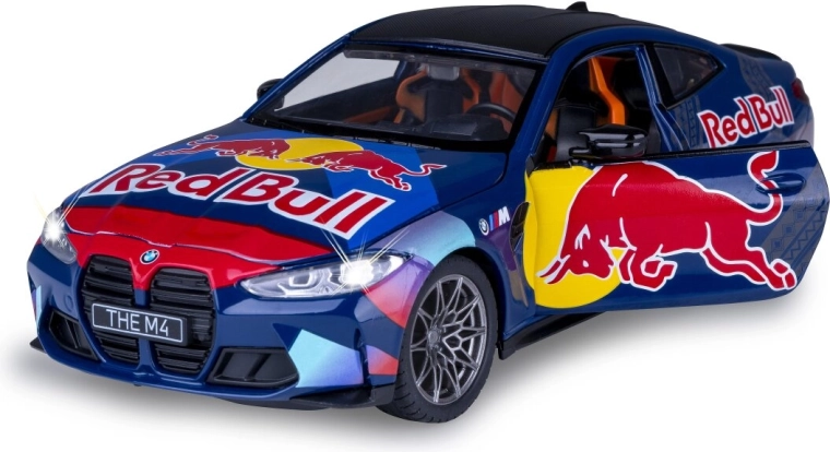 Fém BMW M4 modell 1:23 méretarányban, kék