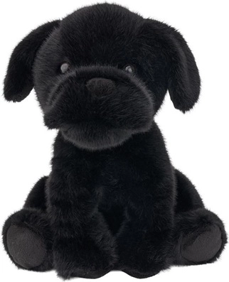 Fekete plüss bulldog, 25 cm