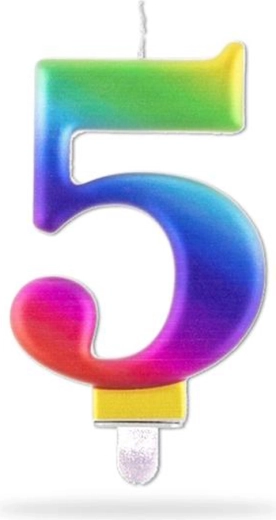 Szivárványos 5-ös számú szúrógyertyа 7,5 cm