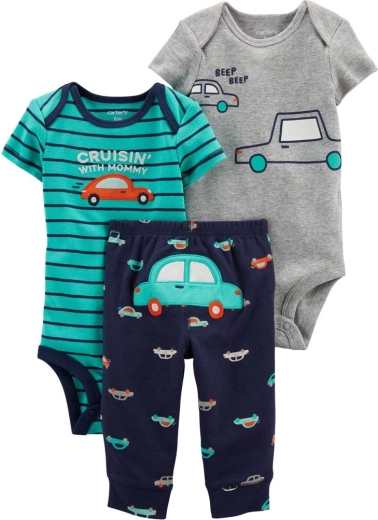 Carter’s 3 darabos fiú szett Green Monster (2x rövid ujjú body és nadrág)