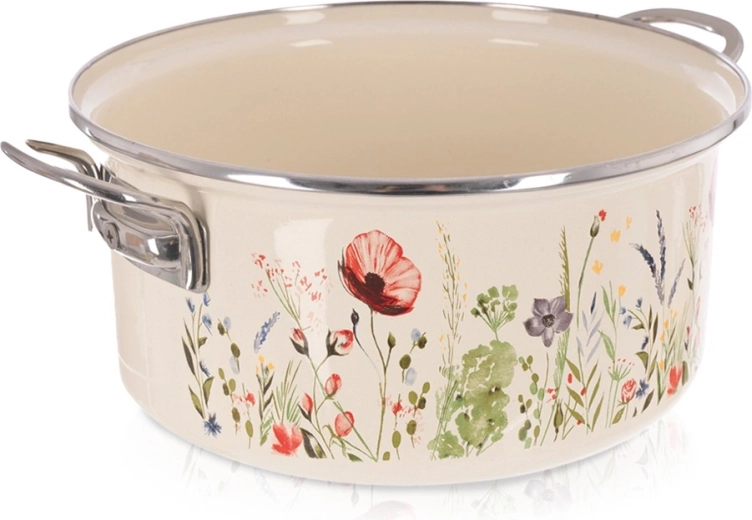 Krém tónusú zománcozott fazék Maki 26 cm, 5 l